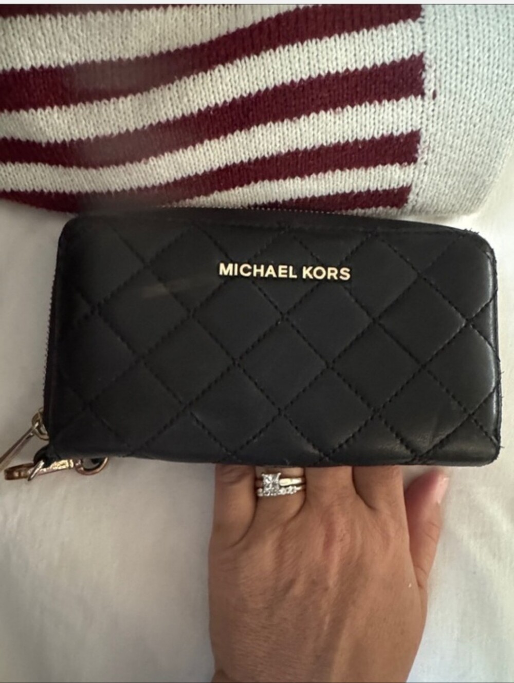 Michael Kors Black Quilted wristlet GUC